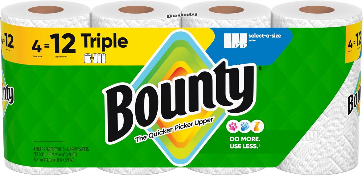 Bounty Select-A-Size Paper Towels, 4 Triple Rolls