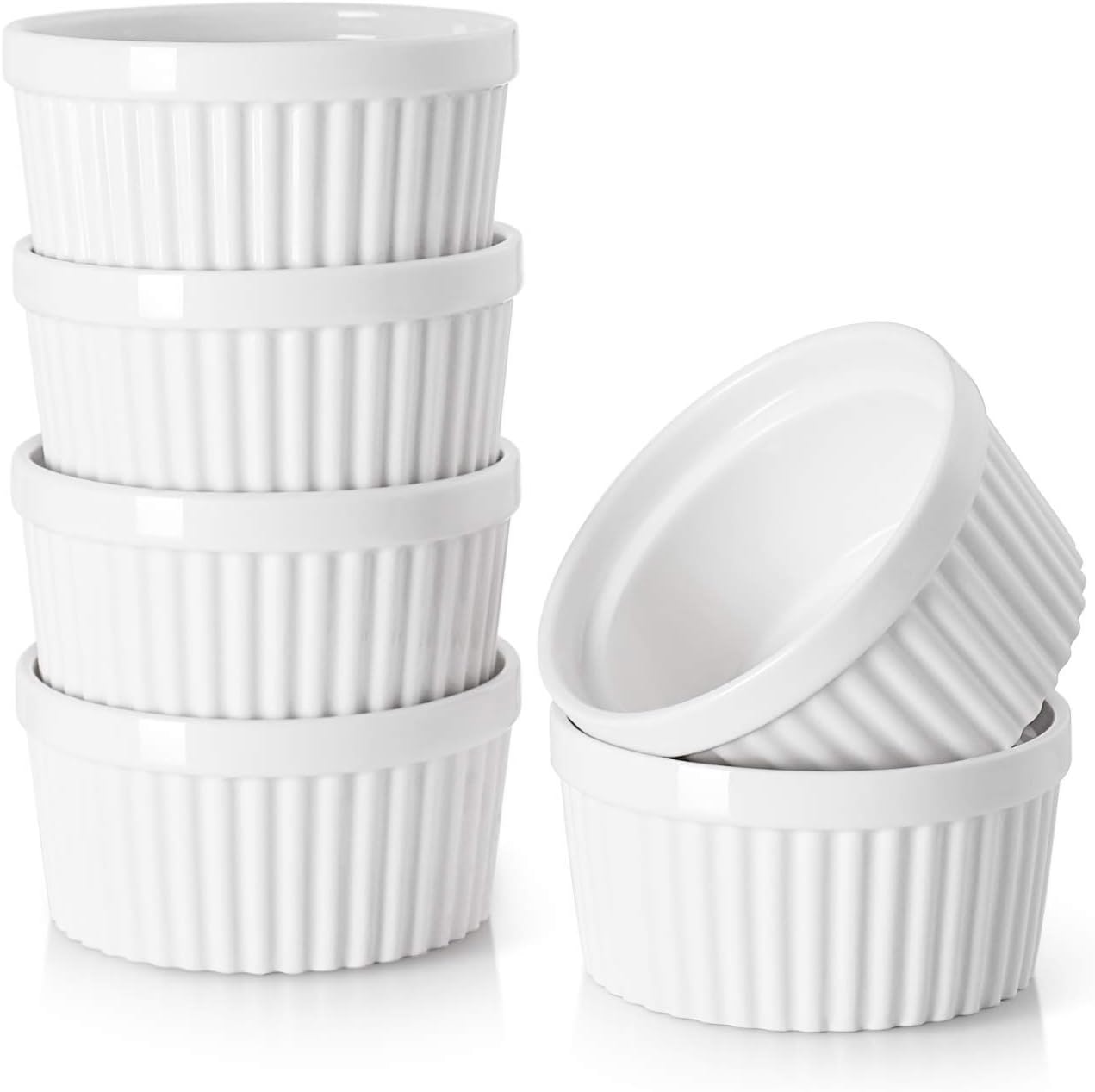 DOWAN 4-oz Porcelain Ramekins, Set of 6